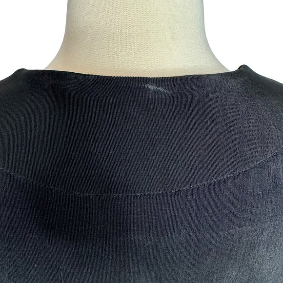 Vintage Chicos Travelers Black Slinky Cardigan With Silver Stud Accents Size 2 - Picture 8 of 9